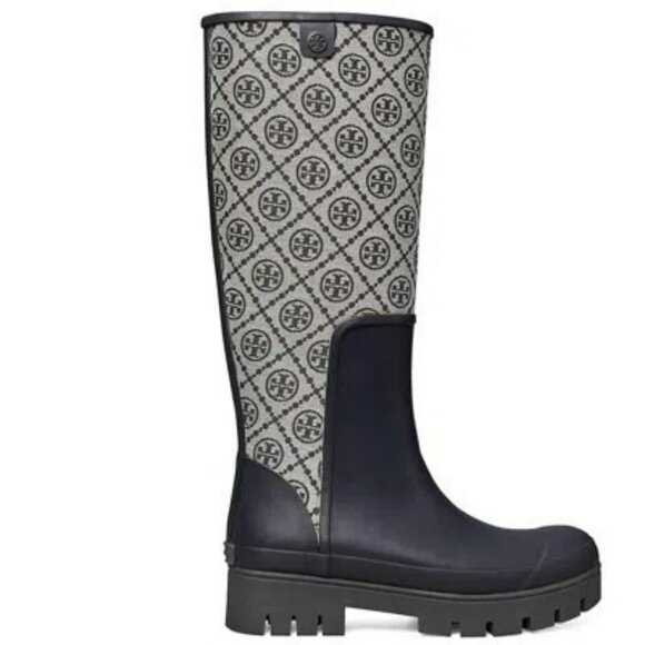 Tory Burch Shoes - T-132. Tory Burch T Monogram Hurricane Tall Boot Perfect Navy